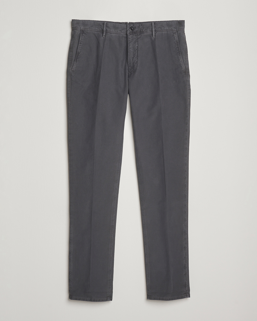 Herr | Byxor | Incotex | Slim Fit Garment Dyed Slacks Dark Grey