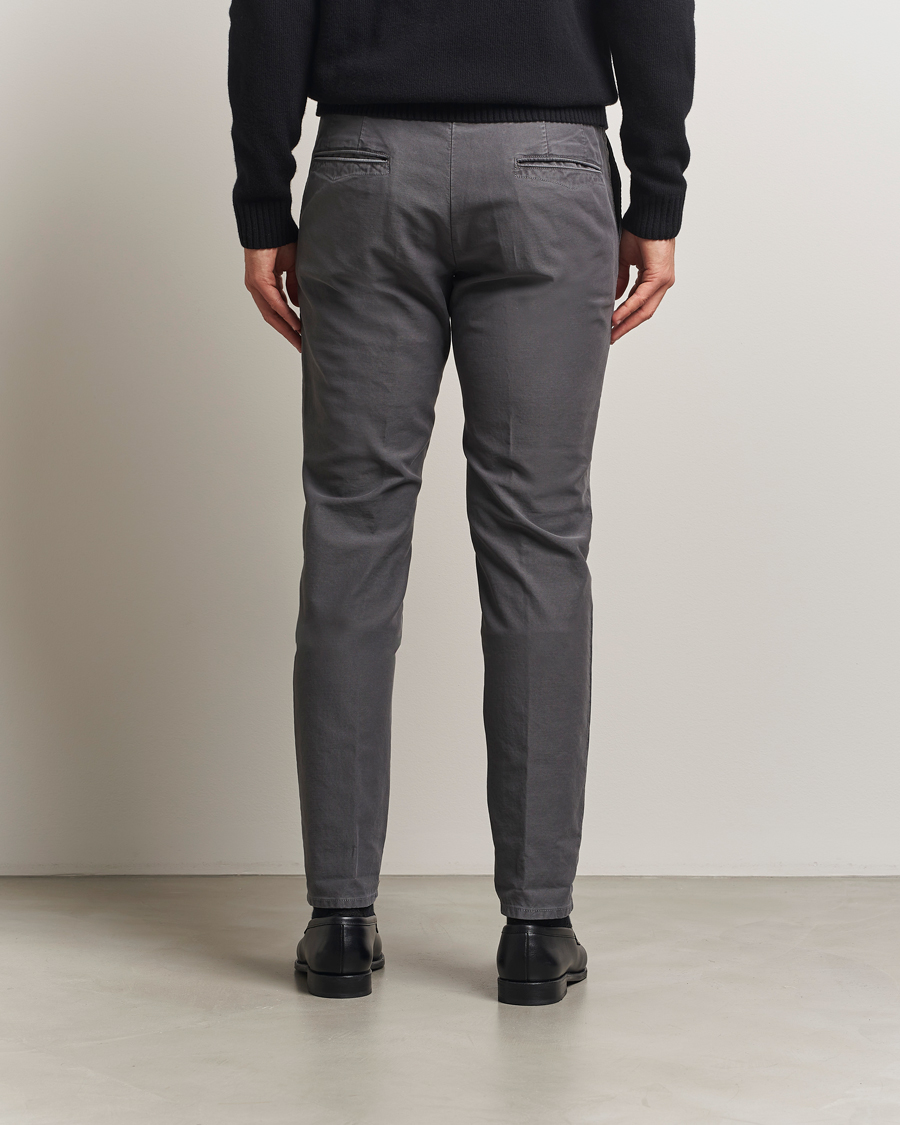 Herr | Byxor | Incotex | Slim Fit Garment Dyed Slacks Dark Grey