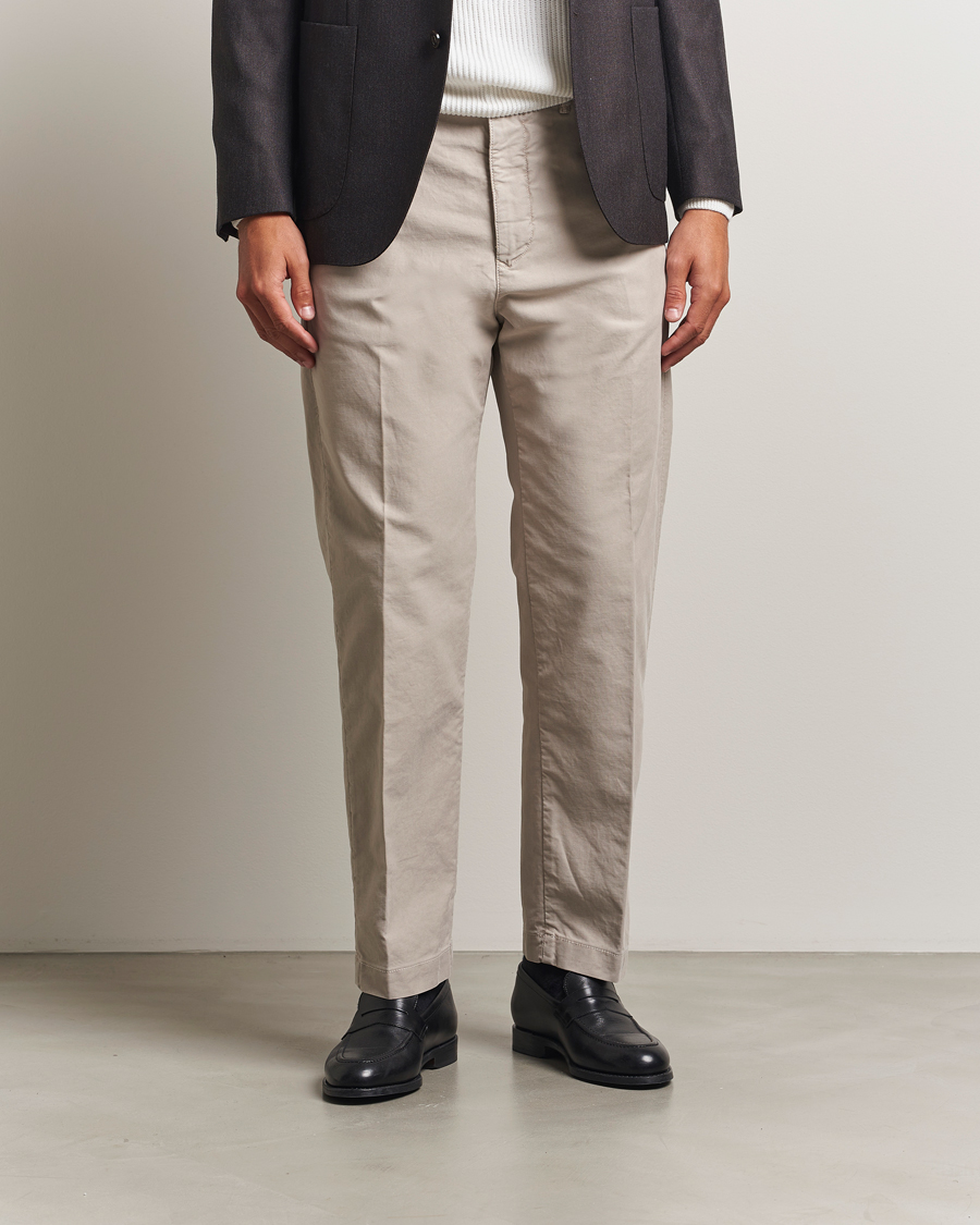 Herr | Byxor | Incotex | Regular Fit Garment Dyed Slacks Beige