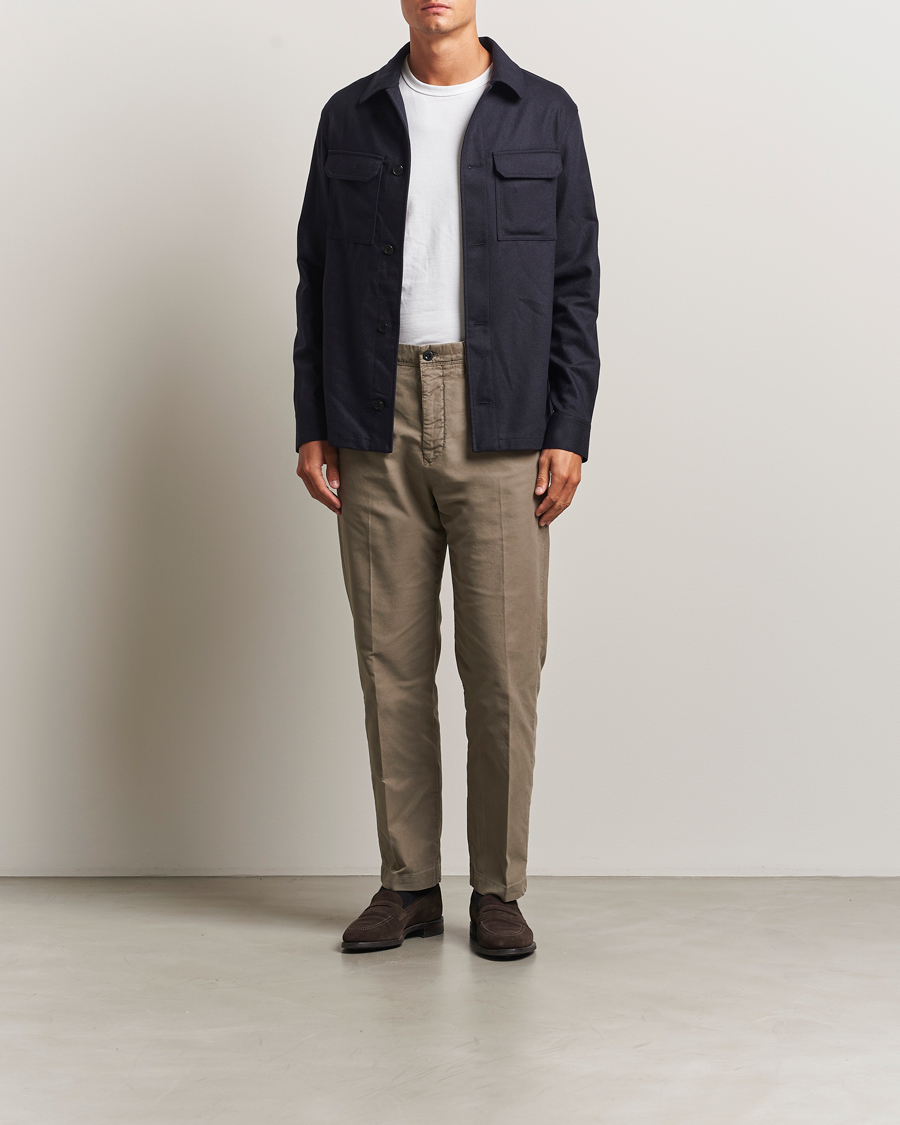 Herr | Byxor | Incotex | Regular Fit Garment Dyed Slacks Taupe