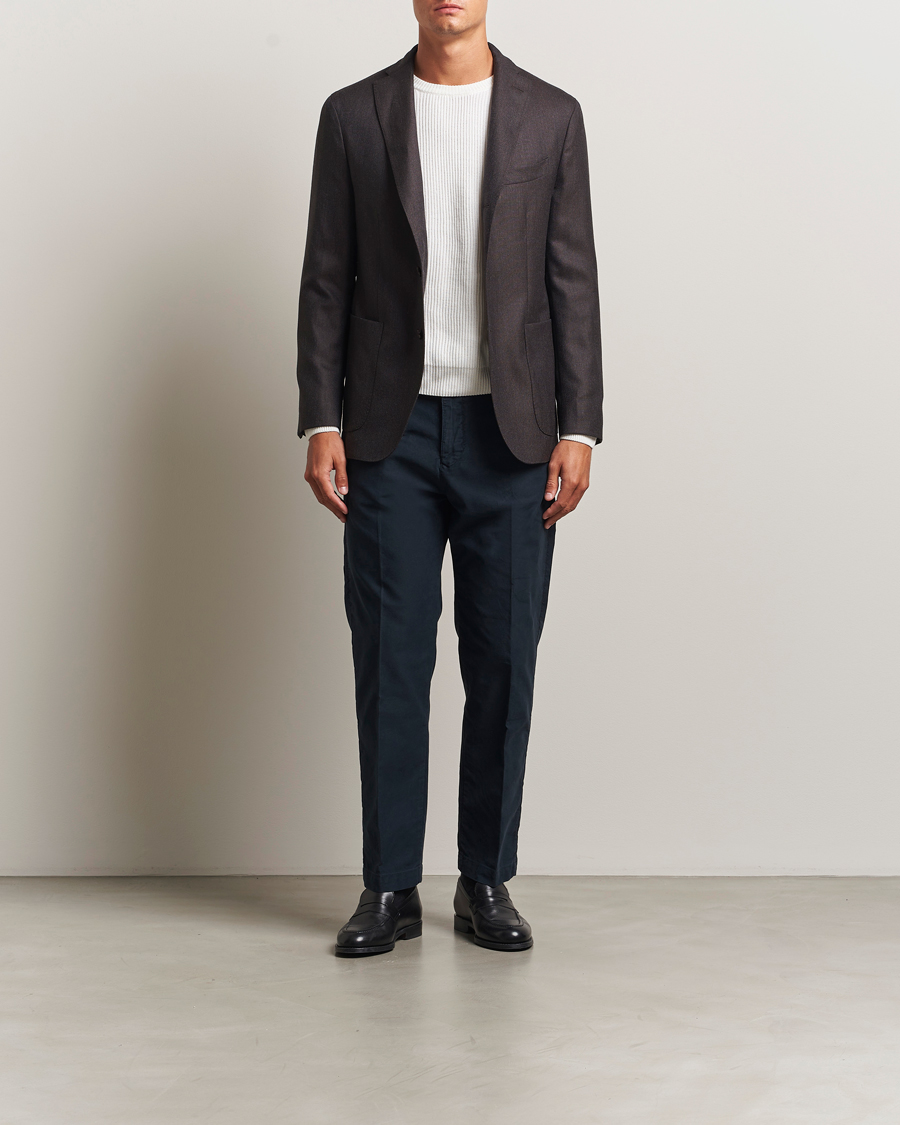 Herr | Byxor | Incotex | Regular Fit Garment Dyed Slacks Navy
