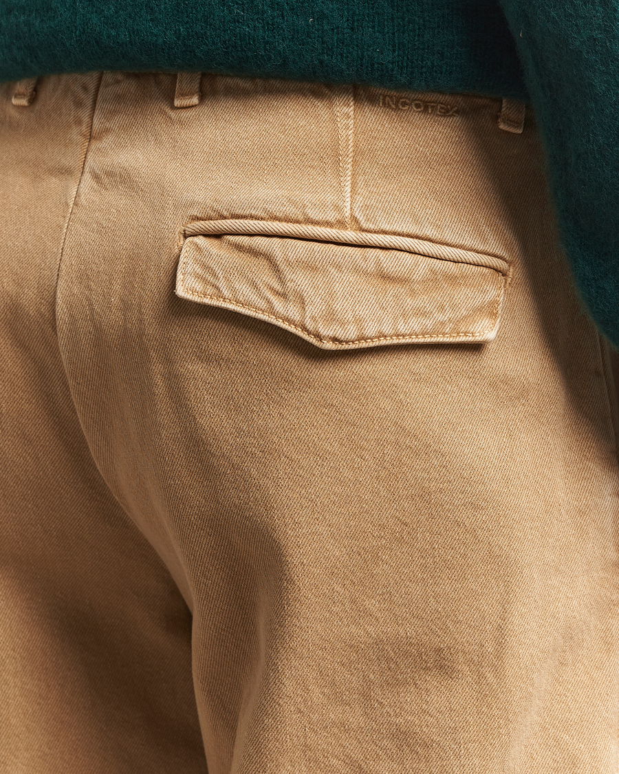 Herr | Byxor | Incotex | Regular Fit Bull Denim Slacks Beige