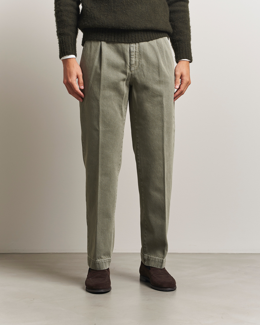 Herr | Byxor | Incotex | Regular Fit Bull Denim Slacks Green
