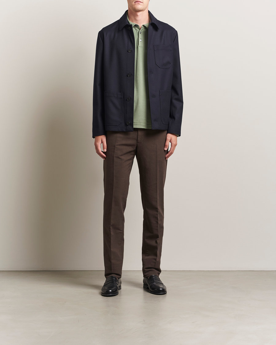 Herr | Jackor | Incotex | Wool Cover Shirt Jacket Navy