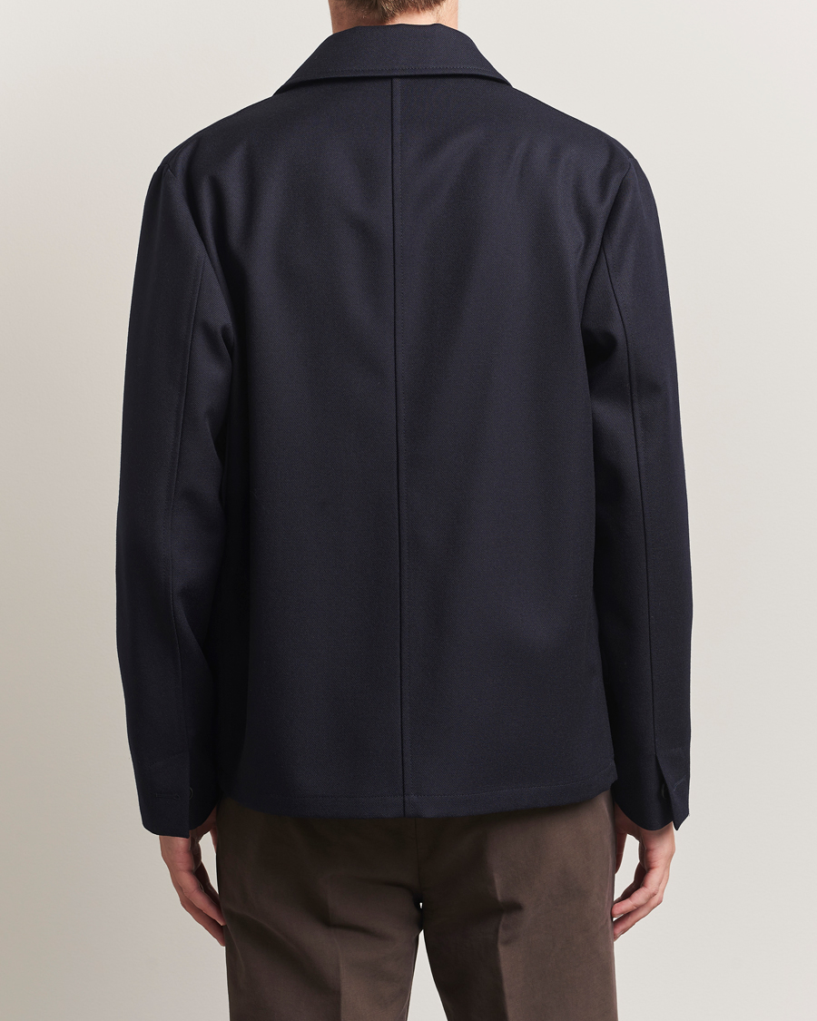 Herr | Jackor | Incotex | Wool Cover Shirt Jacket Navy