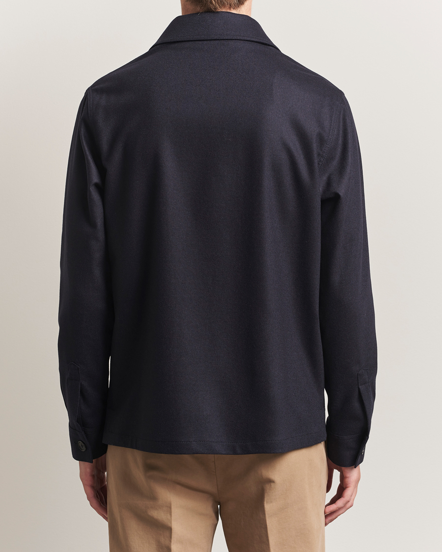 Herr | Skjortor | Incotex | Flannel Overshirt Navy