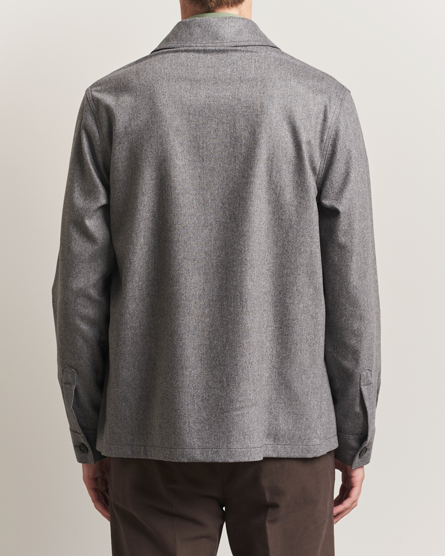 Herr | Skjortor | Incotex | Flannel Overshirt Grey Melange