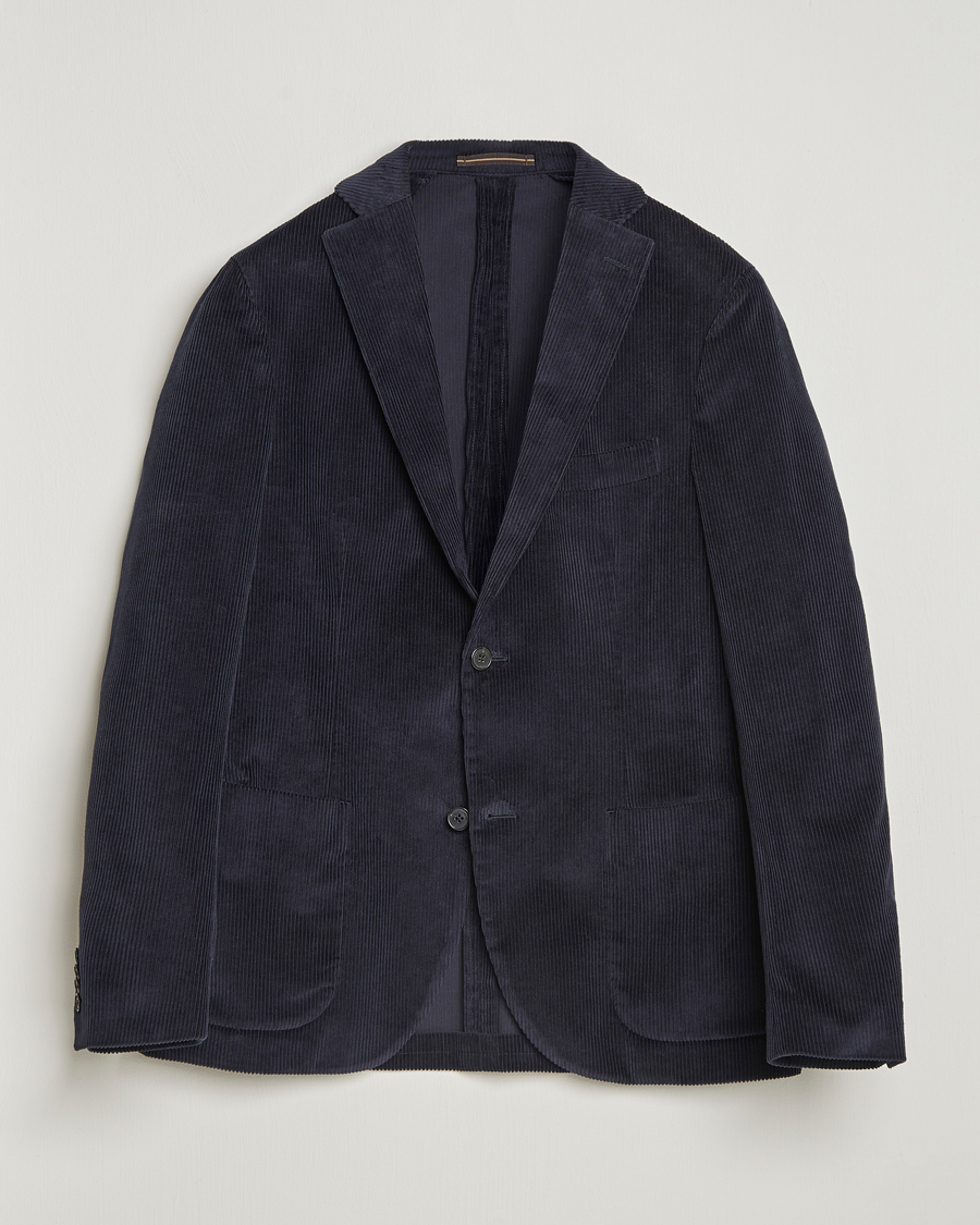 Herr | Kavajer | Incotex | Corduroy Blazer Navy