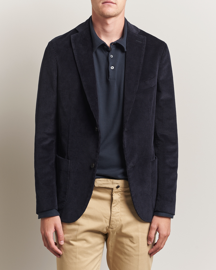 Herr | Kavajer | Incotex | Corduroy Blazer Navy