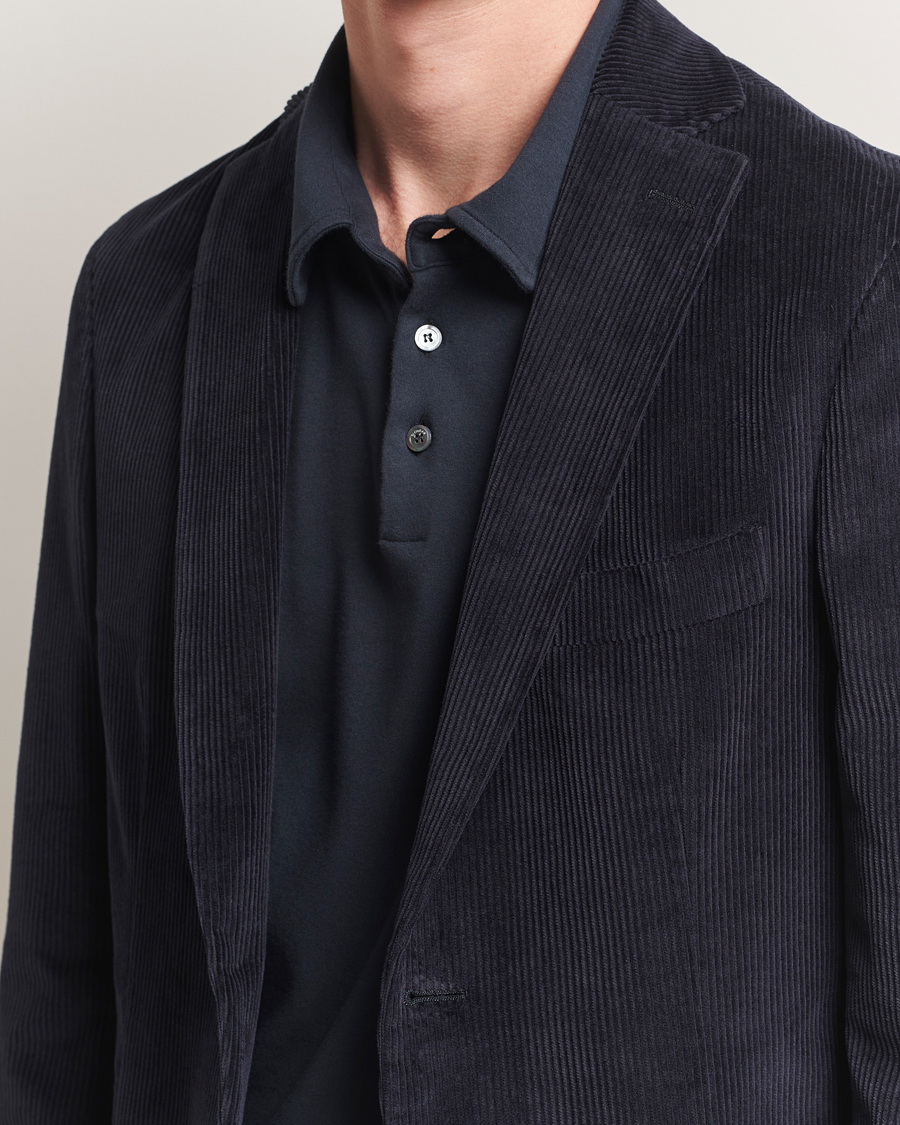 Herr | Kavajer | Incotex | Corduroy Blazer Navy