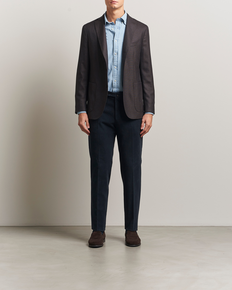 Herr | Byxor | Incotex | Regular Fit Moleskine Trousers Navy