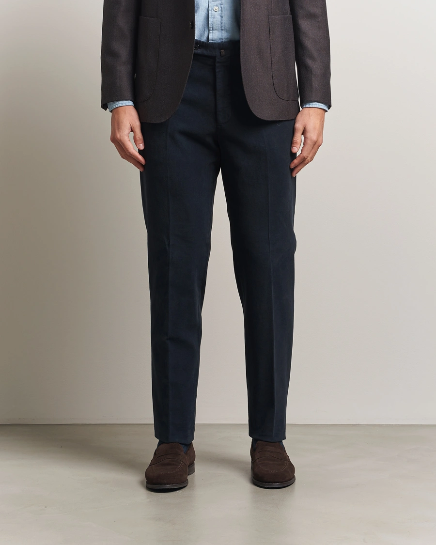 Herr | Byxor | Incotex | Regular Fit Moleskine Trousers Navy