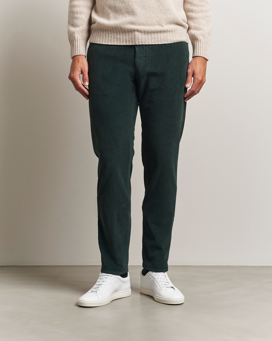 Herr | Byxor | Incotex | Slim Fit Leisure Cord Slacks Dark Green
