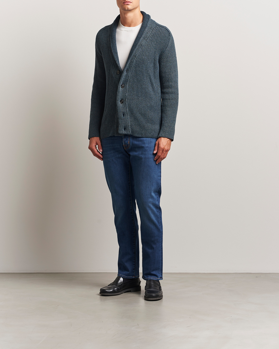 Herr | Jeans | Jacob Cohën | Bard Slim Fit Stretch Jeans Mid Blue