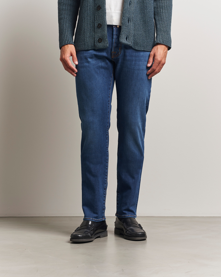 Herr | Jeans | Jacob Cohën | Bard Slim Fit Stretch Jeans Mid Blue