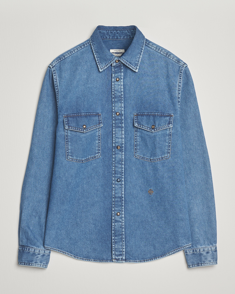 Herr | Skjortor | Jacob Cohën | Pocket Denim Overshirt Mid Blue
