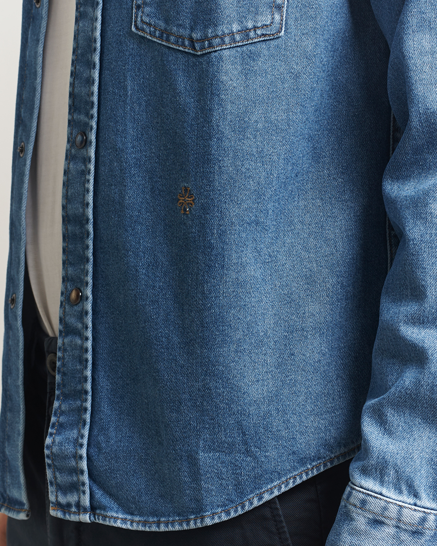 Herr | Skjortor | Jacob Cohën | Pocket Denim Overshirt Mid Blue