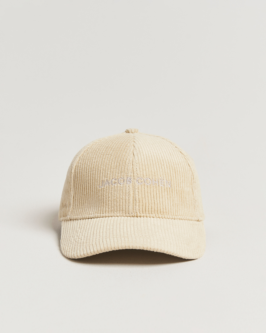 Herr | Hattar & kepsar | Jacob Cohën | Corduroy Logo Cap Creme