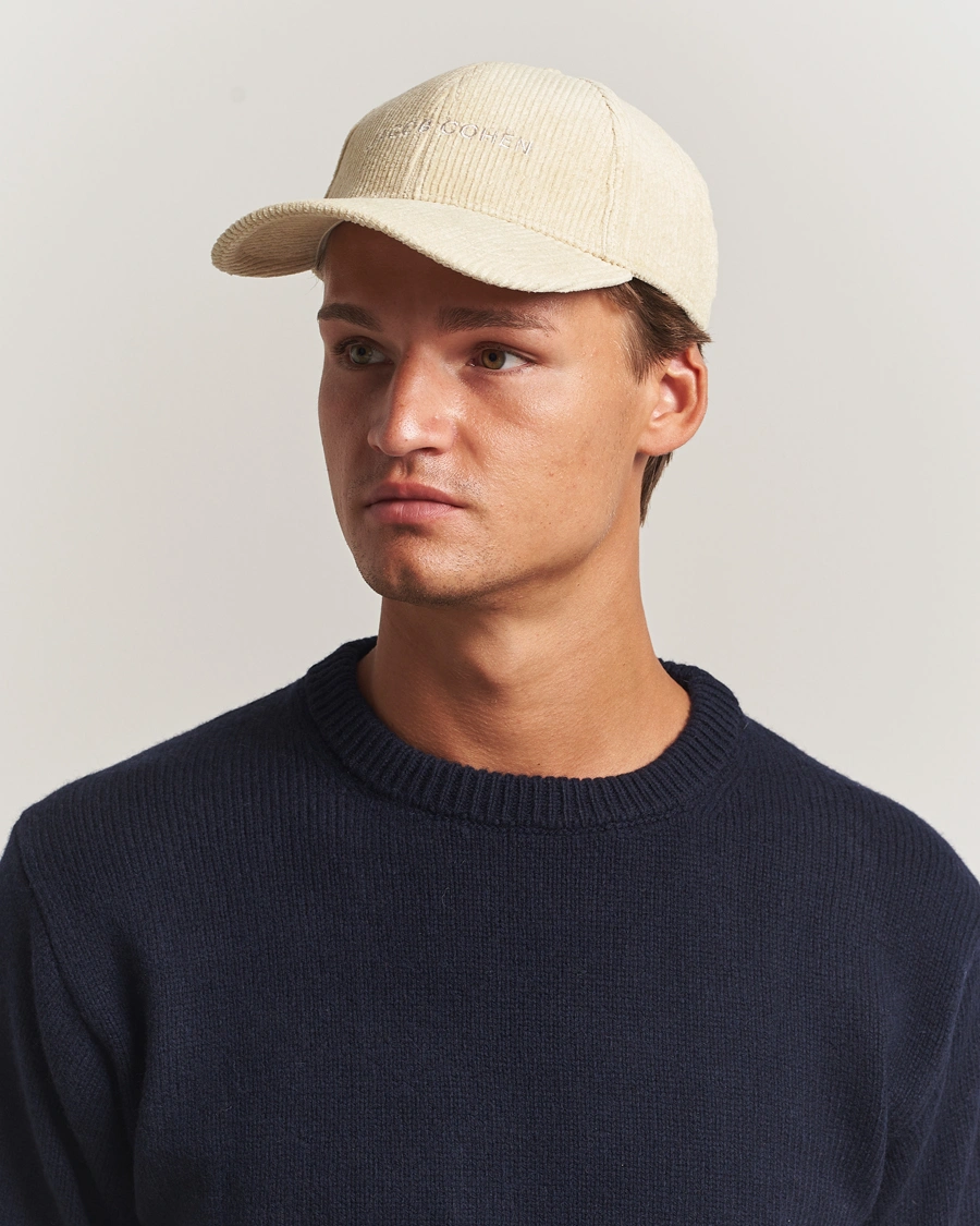 Herr | Hattar & kepsar | Jacob Cohën | Corduroy Logo Cap Creme