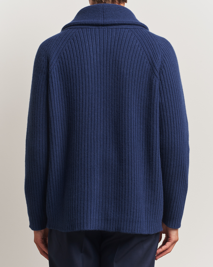 Herr | Tröjor | Kiton | Cashmere Rib Shawl Cardigan Navy