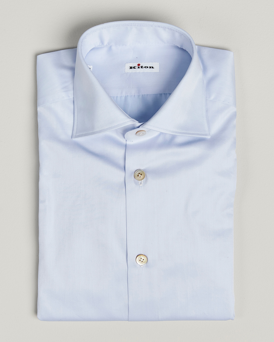 Herr | Skjortor | Kiton | Cotton Dress Shirt Light Blue