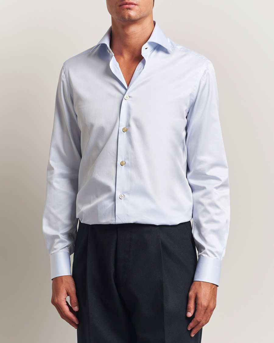 Herr | Skjortor | Kiton | Cotton Dress Shirt Light Blue