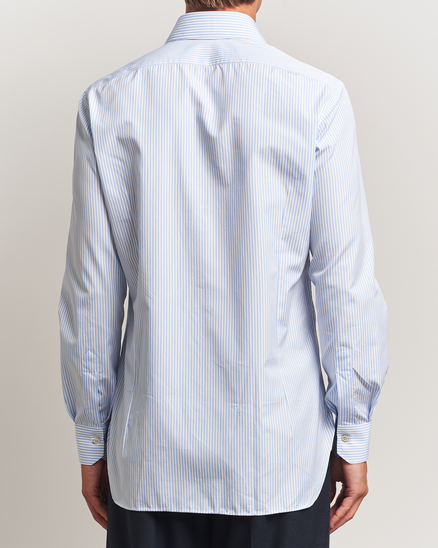 Herr | Skjortor | Kiton | Cotton Dress Shirt Light Blue Stripe