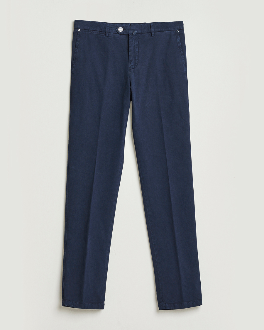 Herr | Byxor | Kiton | Cotton/Cashmere Trousers Navy