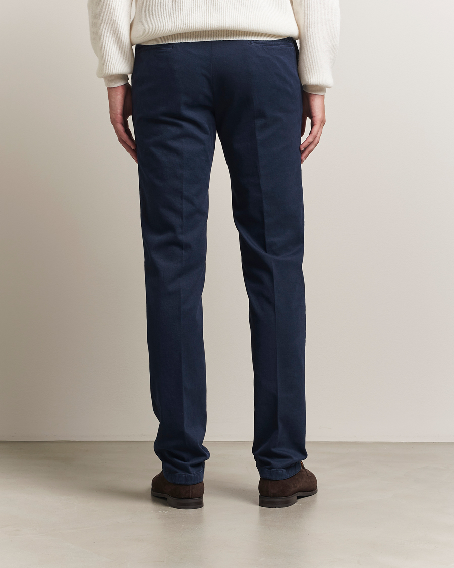 Herr | Byxor | Kiton | Cotton/Cashmere Trousers Navy