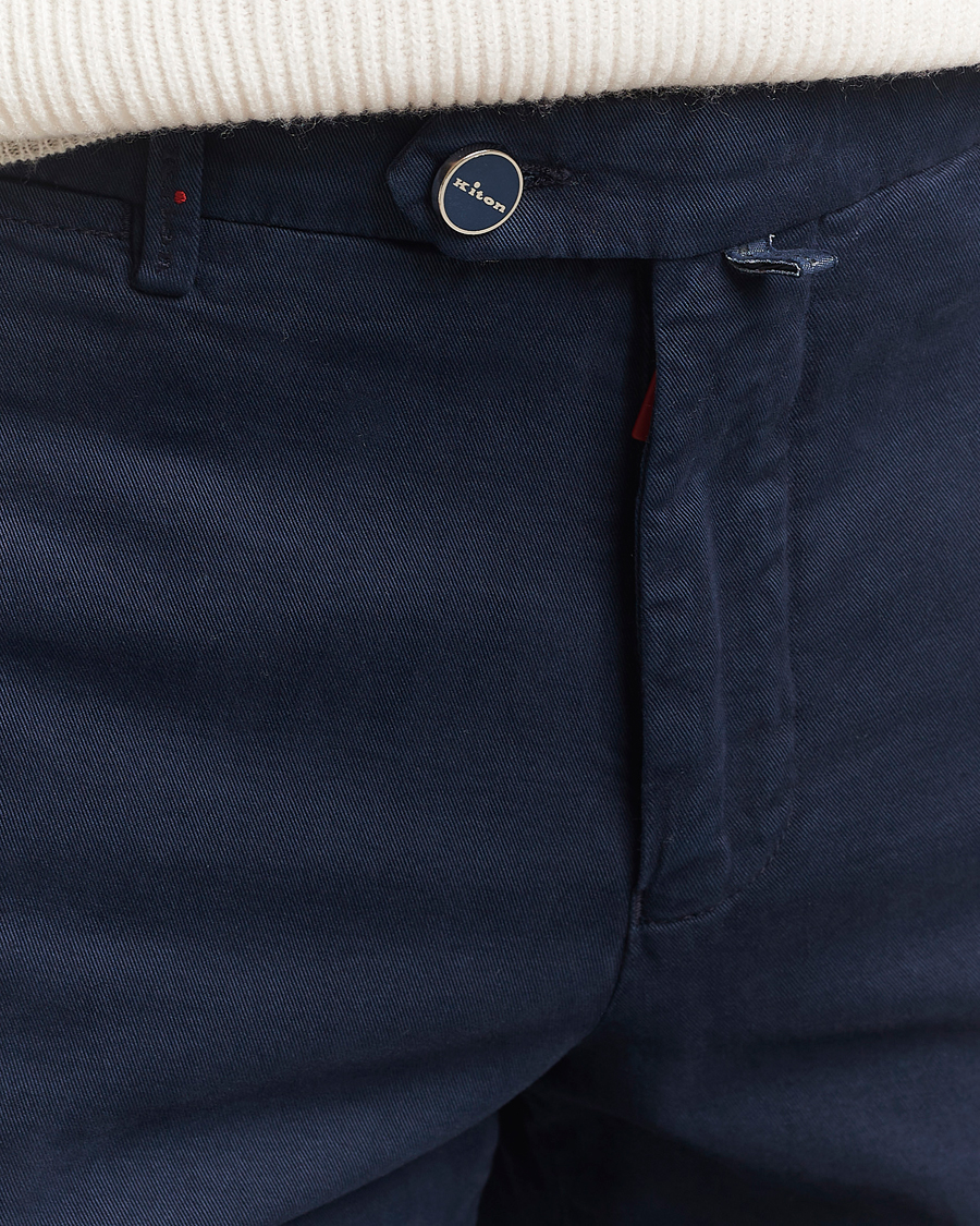 Herr | Byxor | Kiton | Cotton/Cashmere Trousers Navy