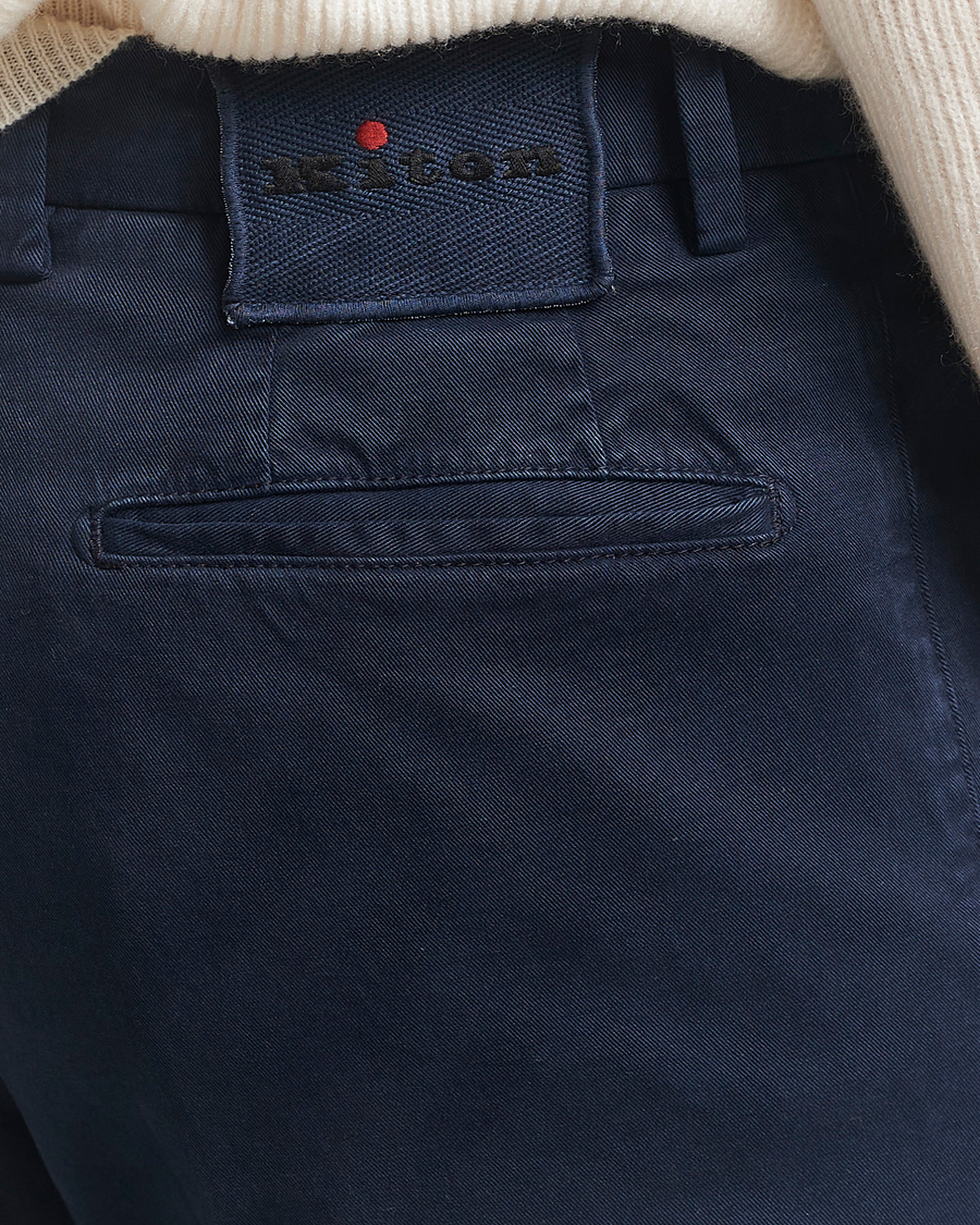 Herr | Byxor | Kiton | Cotton/Cashmere Trousers Navy