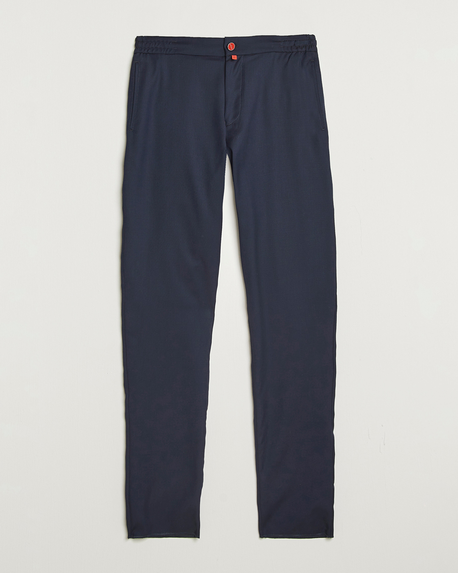Herr | Byxor | Kiton | Wool Stretch Drawstring Pants Navy