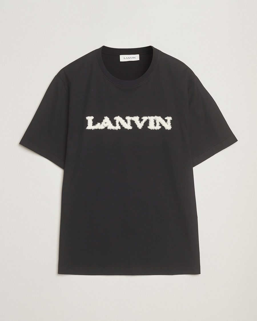 Herr | T-Shirts | Lanvin | Shearling Logo T-Shirt Black