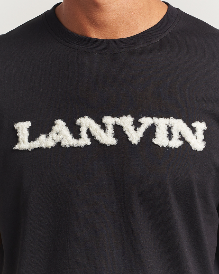 Herr | T-Shirts | Lanvin | Shearling Logo T-Shirt Black