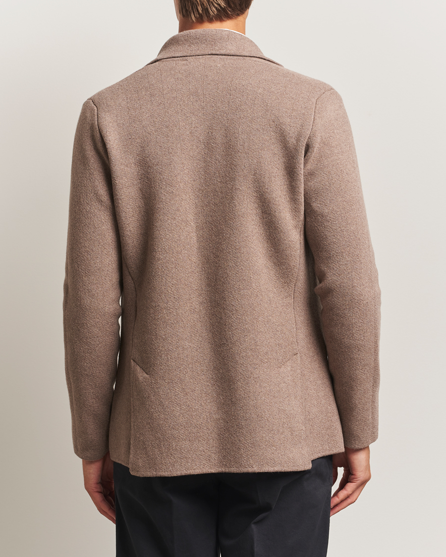 Herr | Kavajer | Lardini | Knitted Wool Blazer Brown