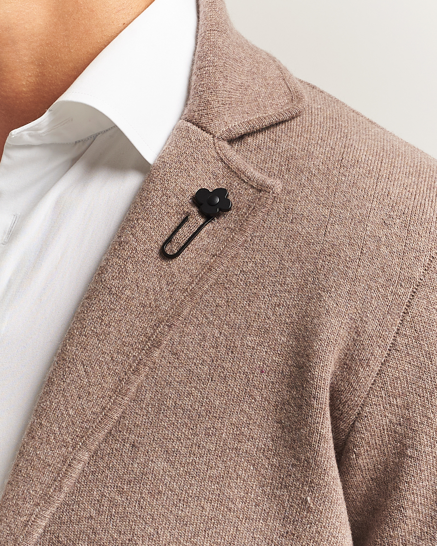 Herr | Kavajer | Lardini | Knitted Wool Blazer Brown