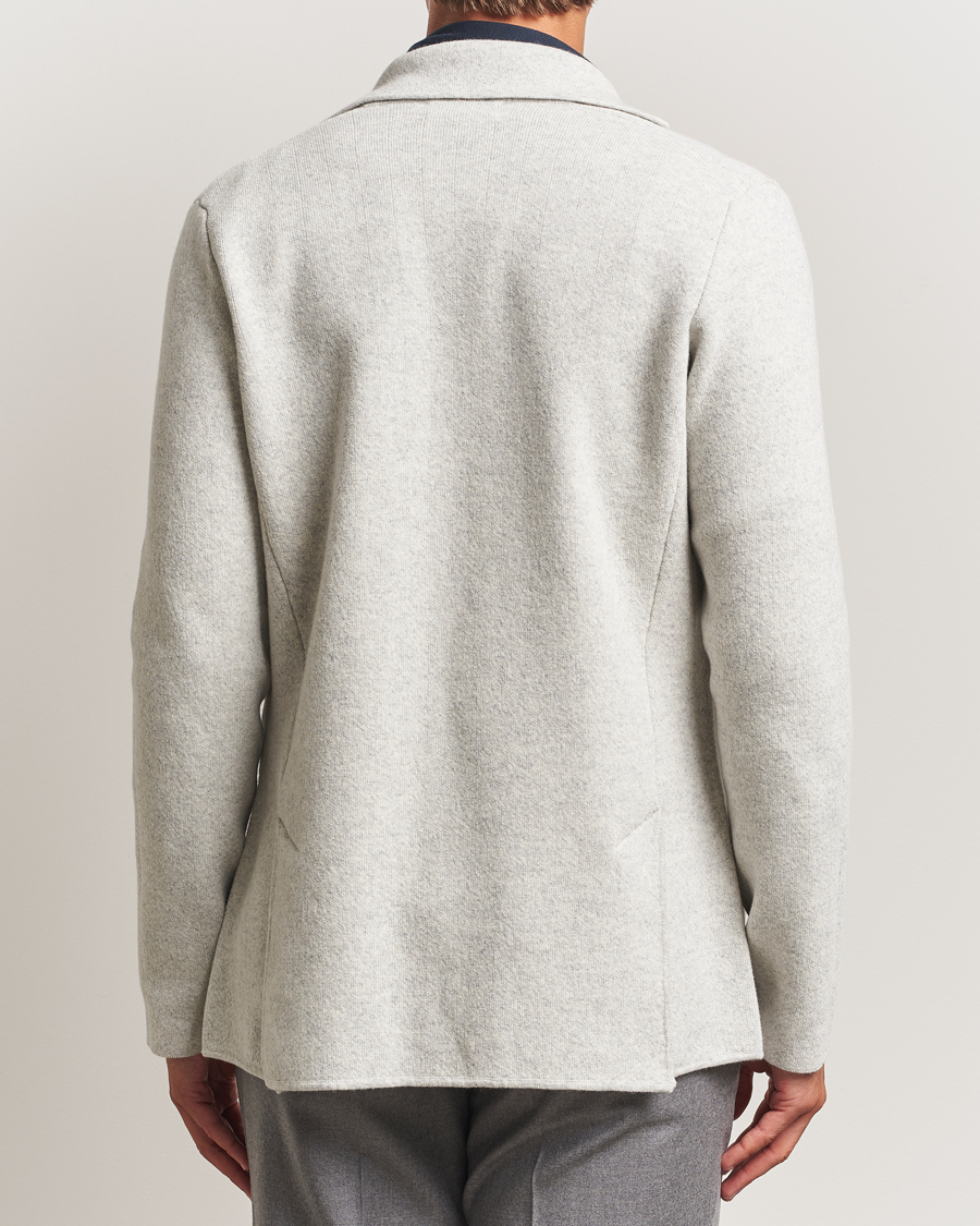 Herr | Kavajer | Lardini | Knitted Wool Blazer Light Grey