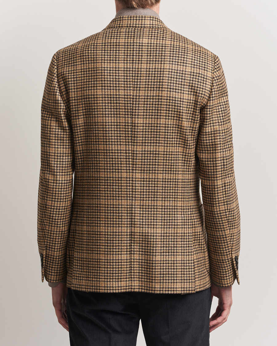 Herr | Kavajer | Lardini | Wool/Cashmere Houndstooth Overcheck Blazer Brown