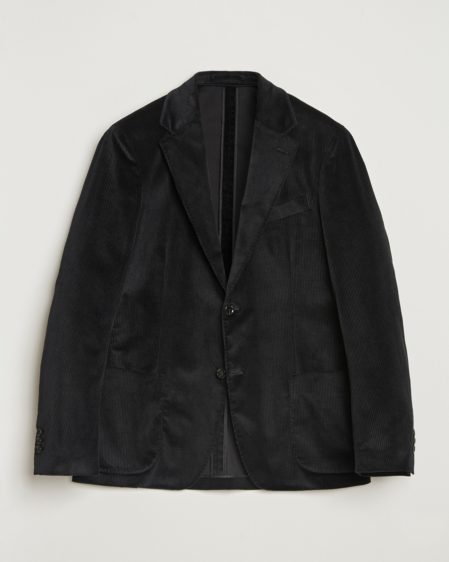 Herr | Kavajer | Lardini | Cotton Corduroy Blazer Black