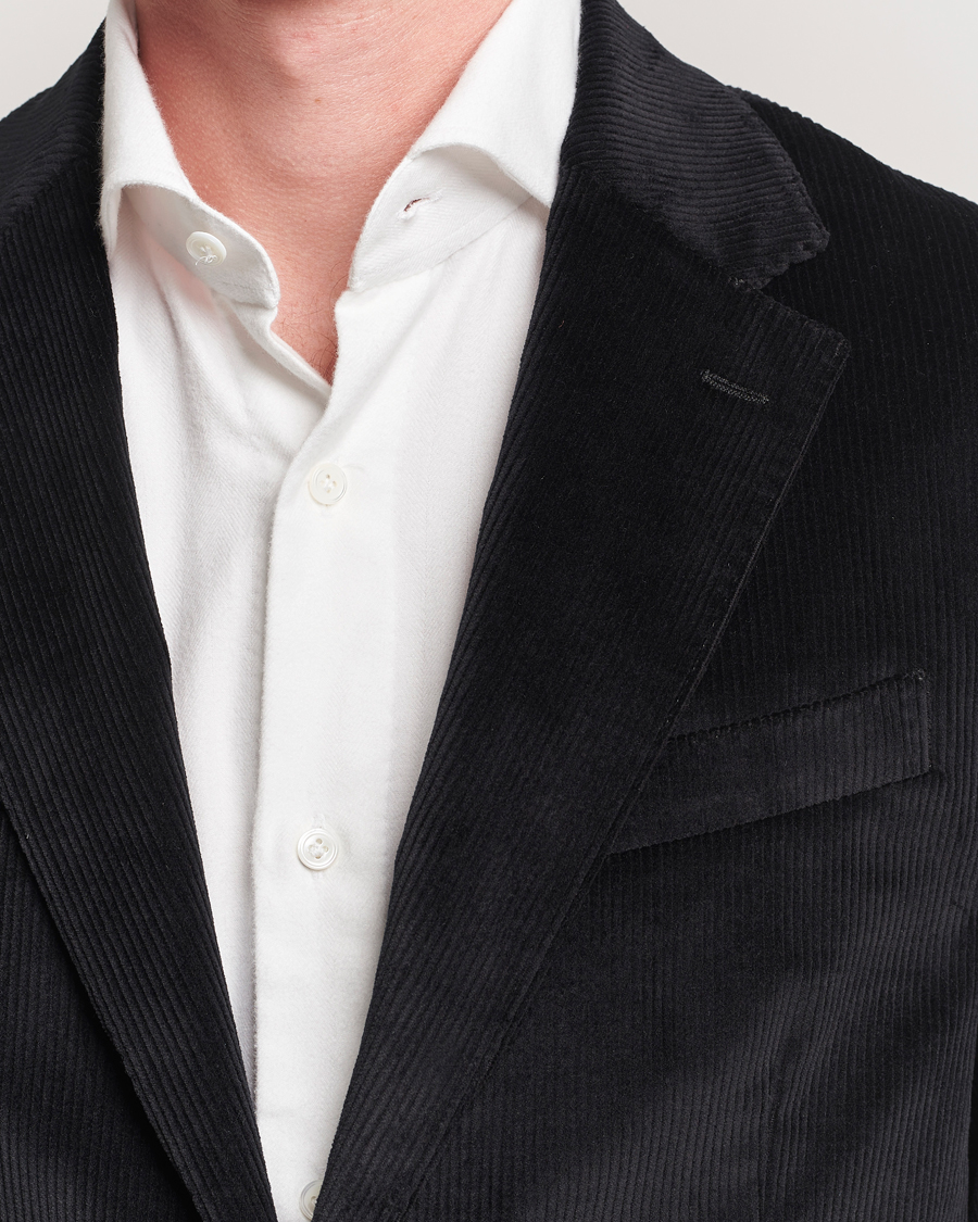 Herr | Kavajer | Lardini | Cotton Corduroy Blazer Black