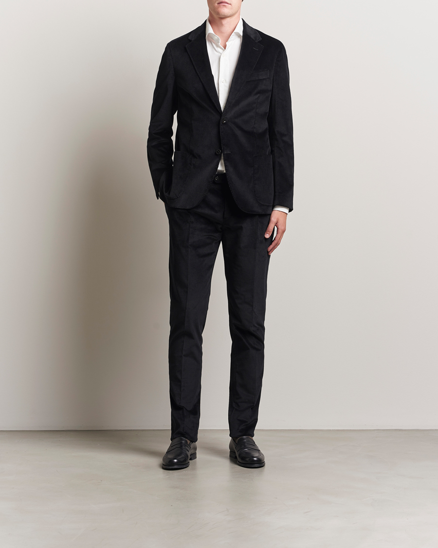 Herr | Byxor | Lardini | Cotton Corduroy Trousers Black