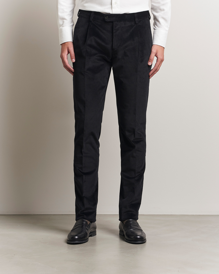 Herr | Byxor | Lardini | Cotton Corduroy Trousers Black