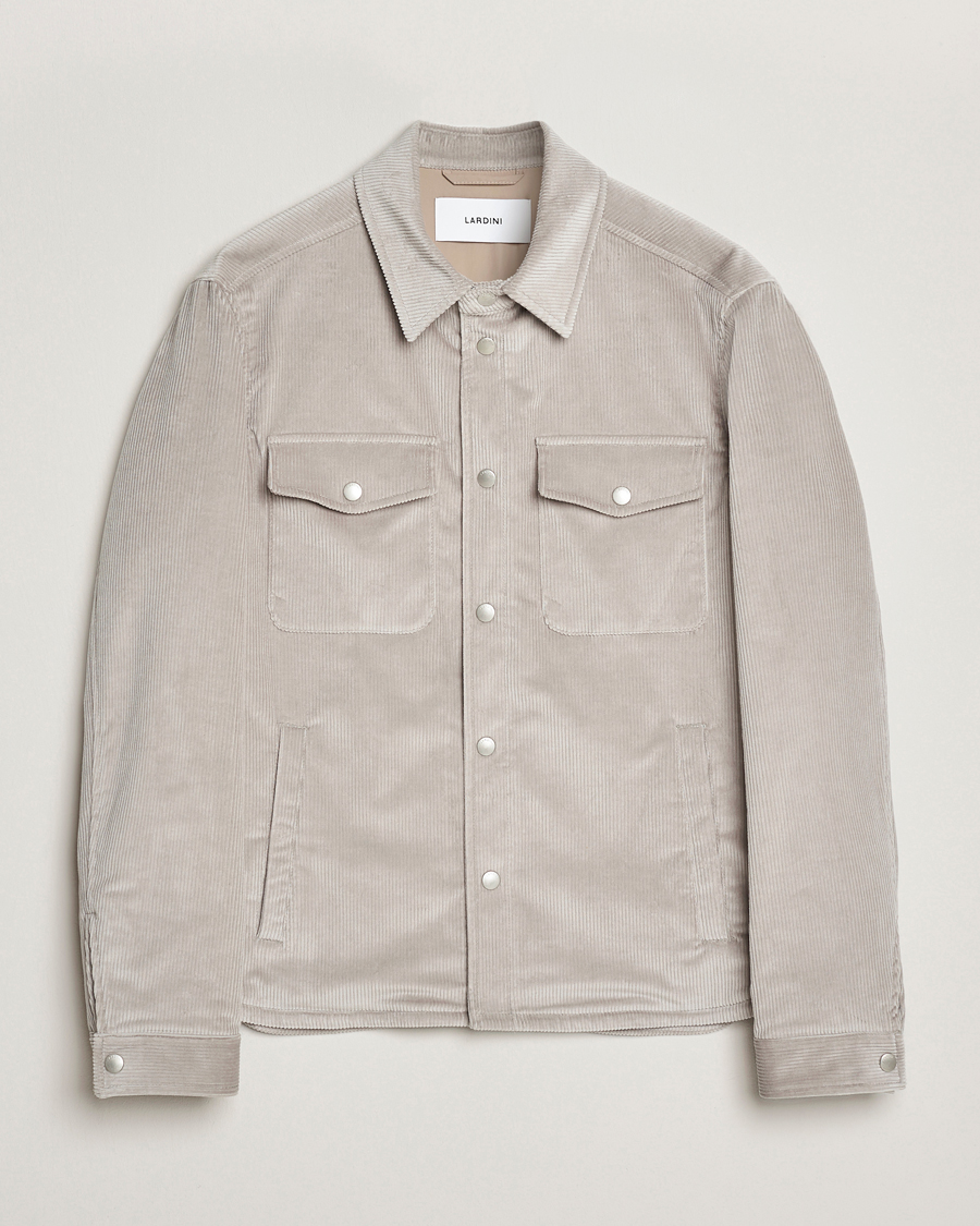 Herr | Jackor | Lardini | Corduroy Overshirt Taupe