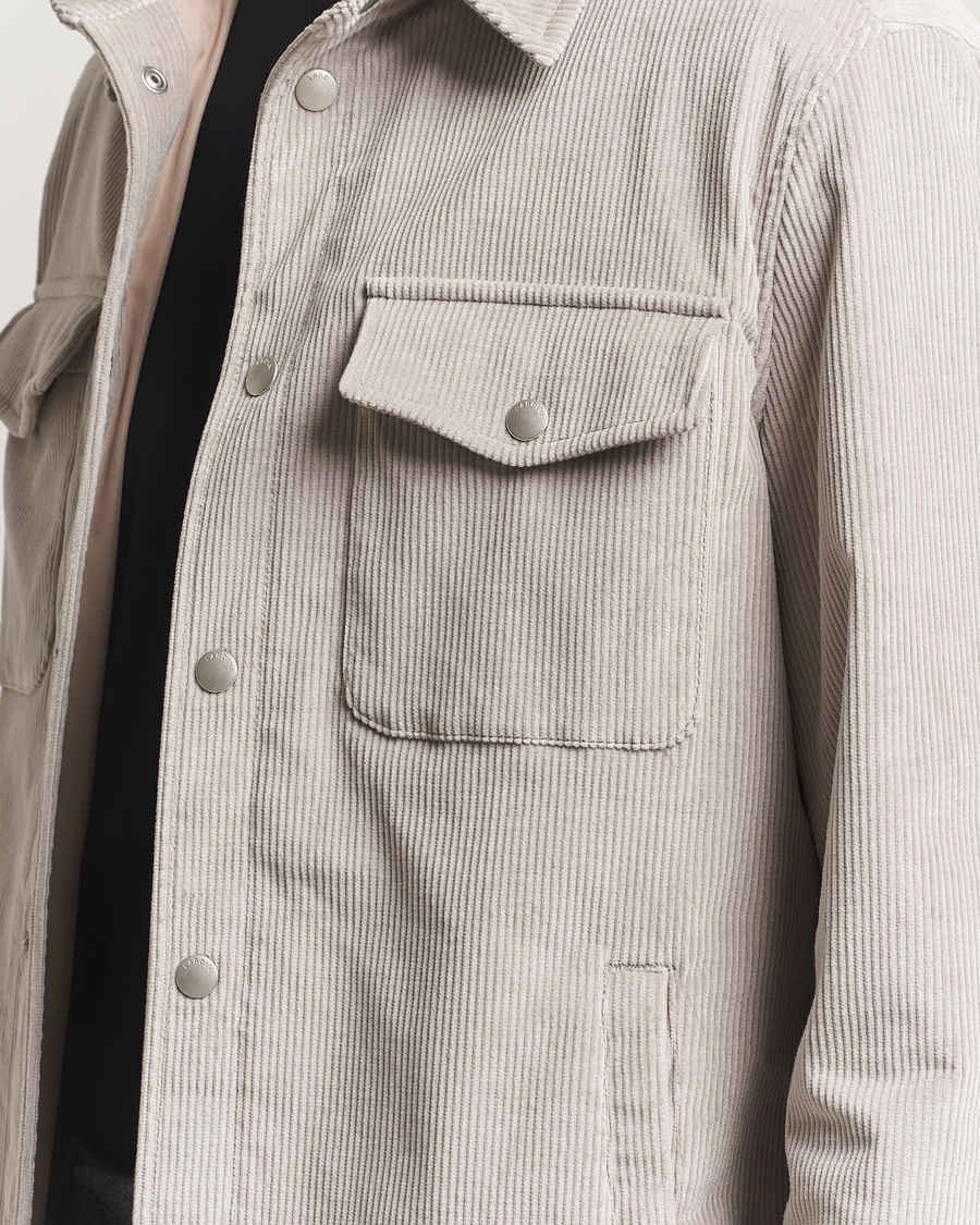 Herr | Jackor | Lardini | Corduroy Overshirt Taupe
