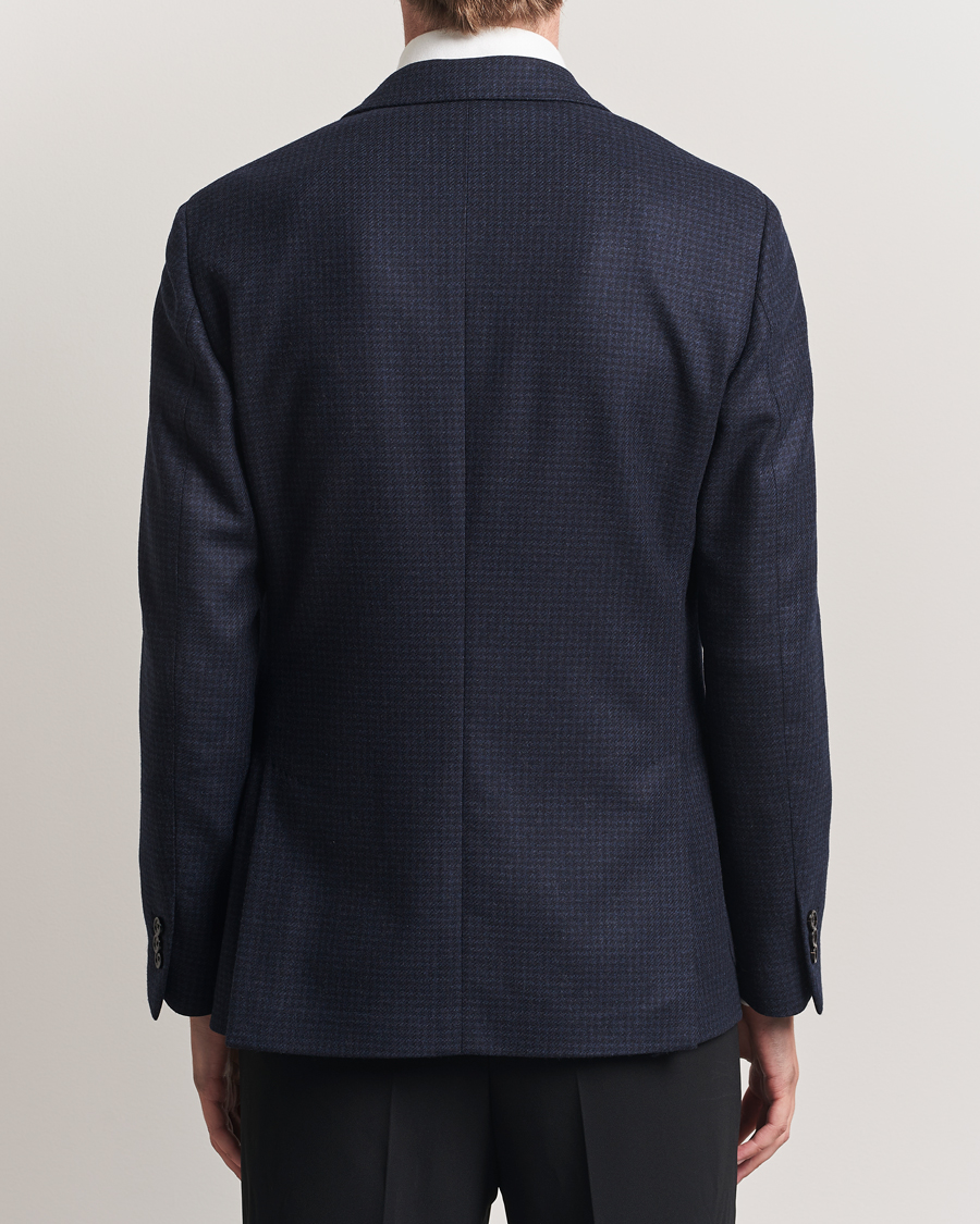 Herr | Kavajer | Lardini | Checked Wool Blazer Navy