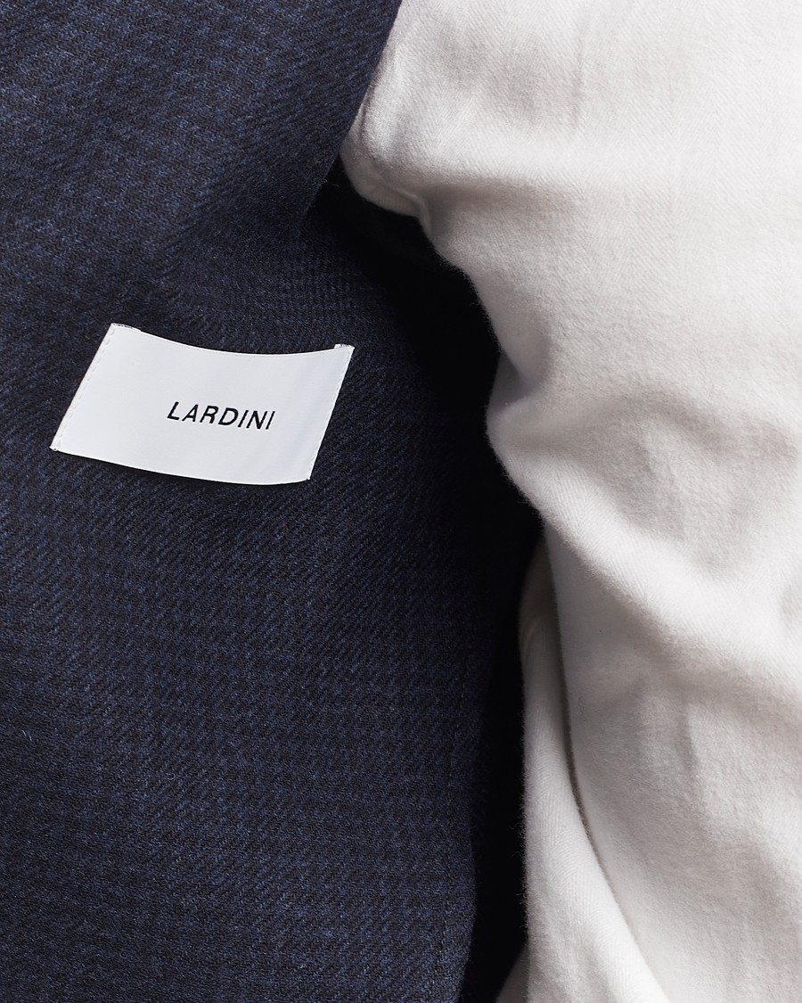 Herr | Kavajer | Lardini | Checked Wool Blazer Navy