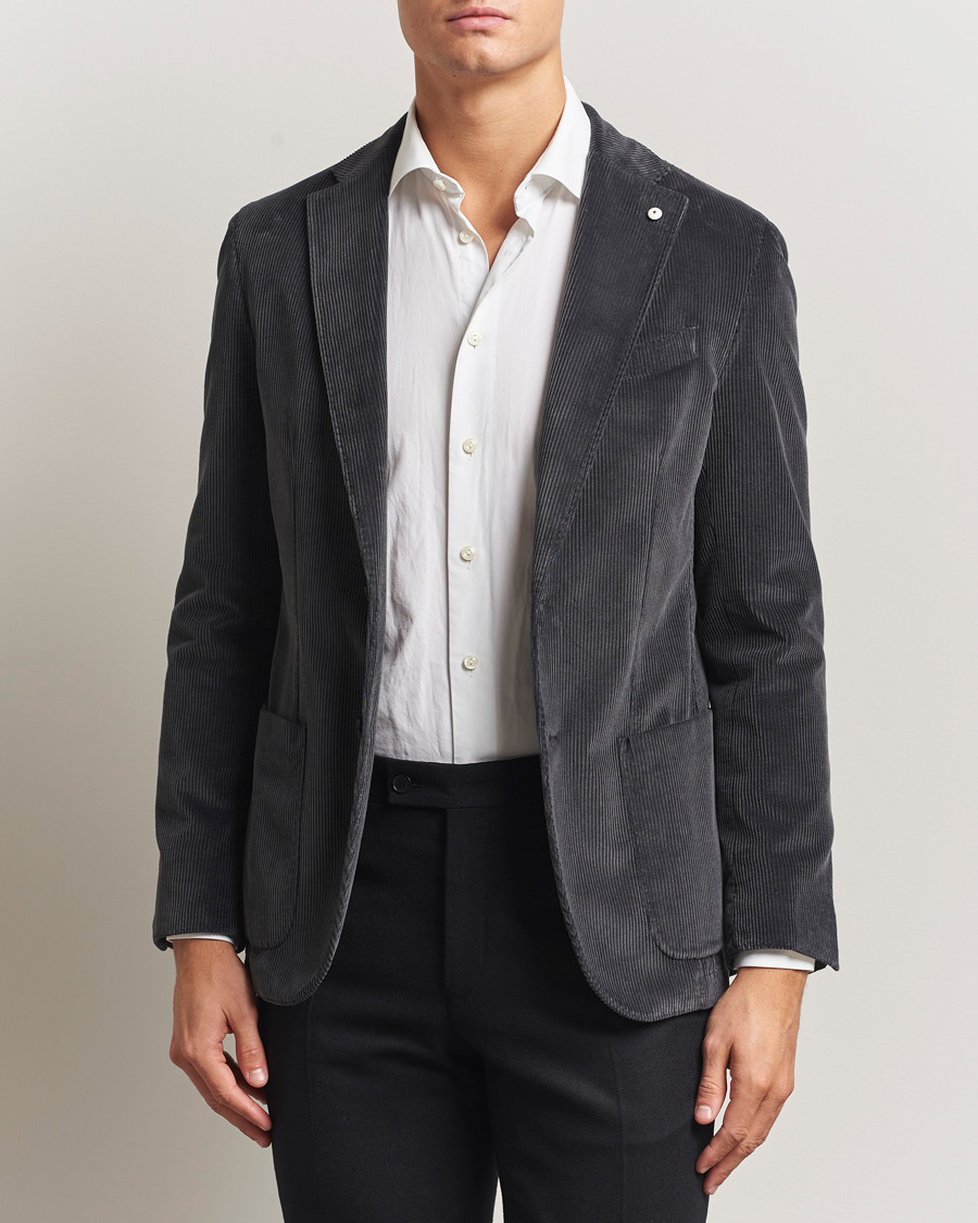 Herr | Kavajer | L.B.M. 1911 | Jack Corduroy Blazer Dark Grey