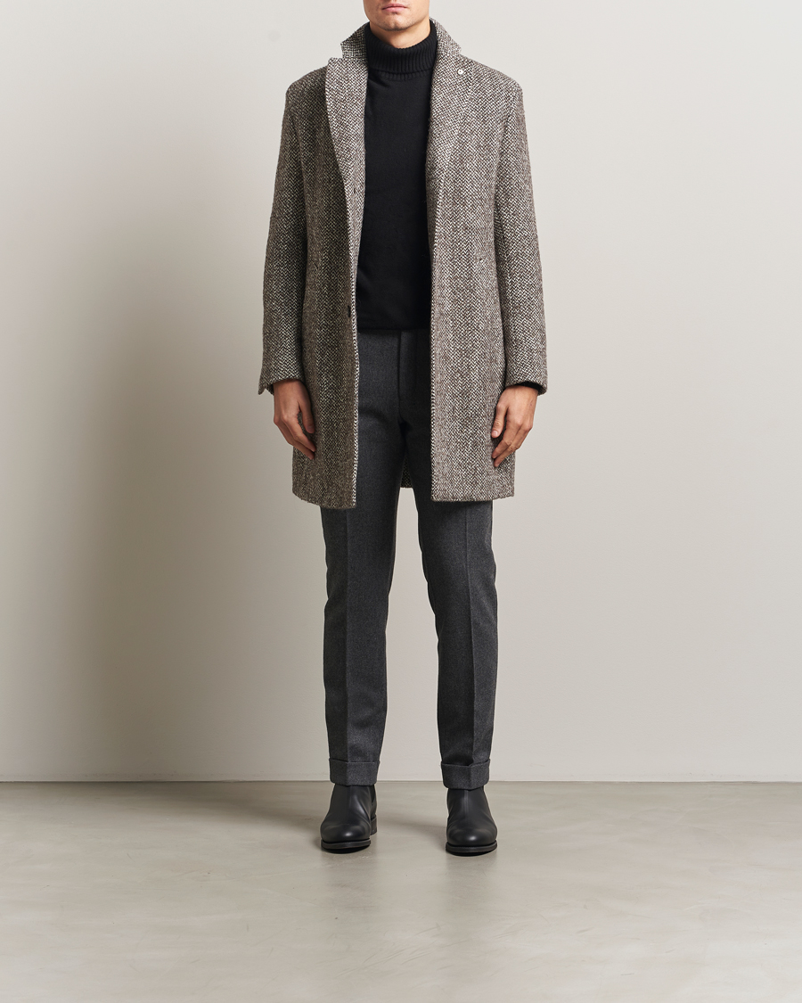 Herr | Jackor | L.B.M. 1911 | Structure Wool Coat Brown