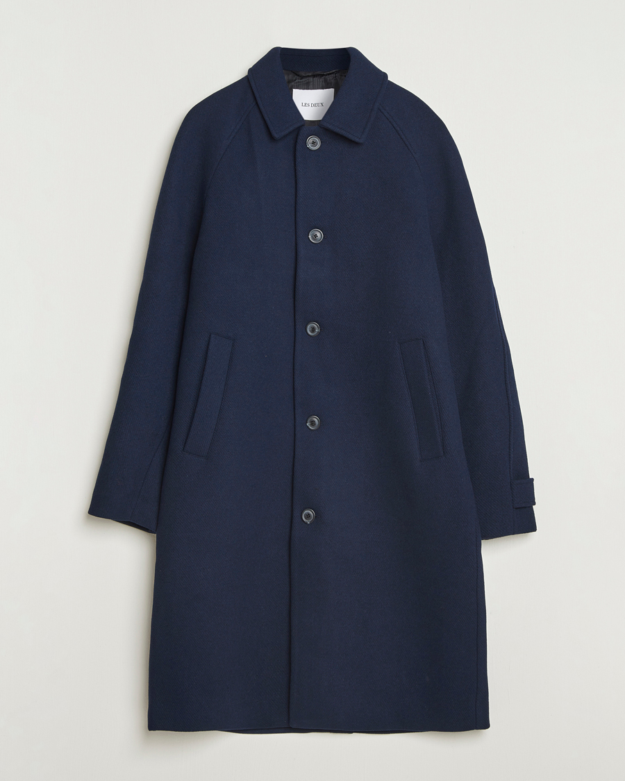 Herr | Jackor | LES DEUX | Michel Solid Raglan Wool Coa Navy