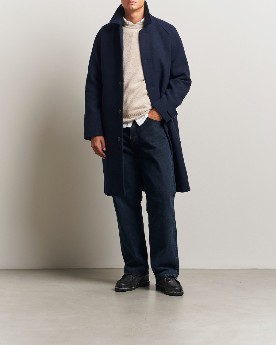 Herr | Jackor | LES DEUX | Michel Solid Raglan Wool Coa Navy